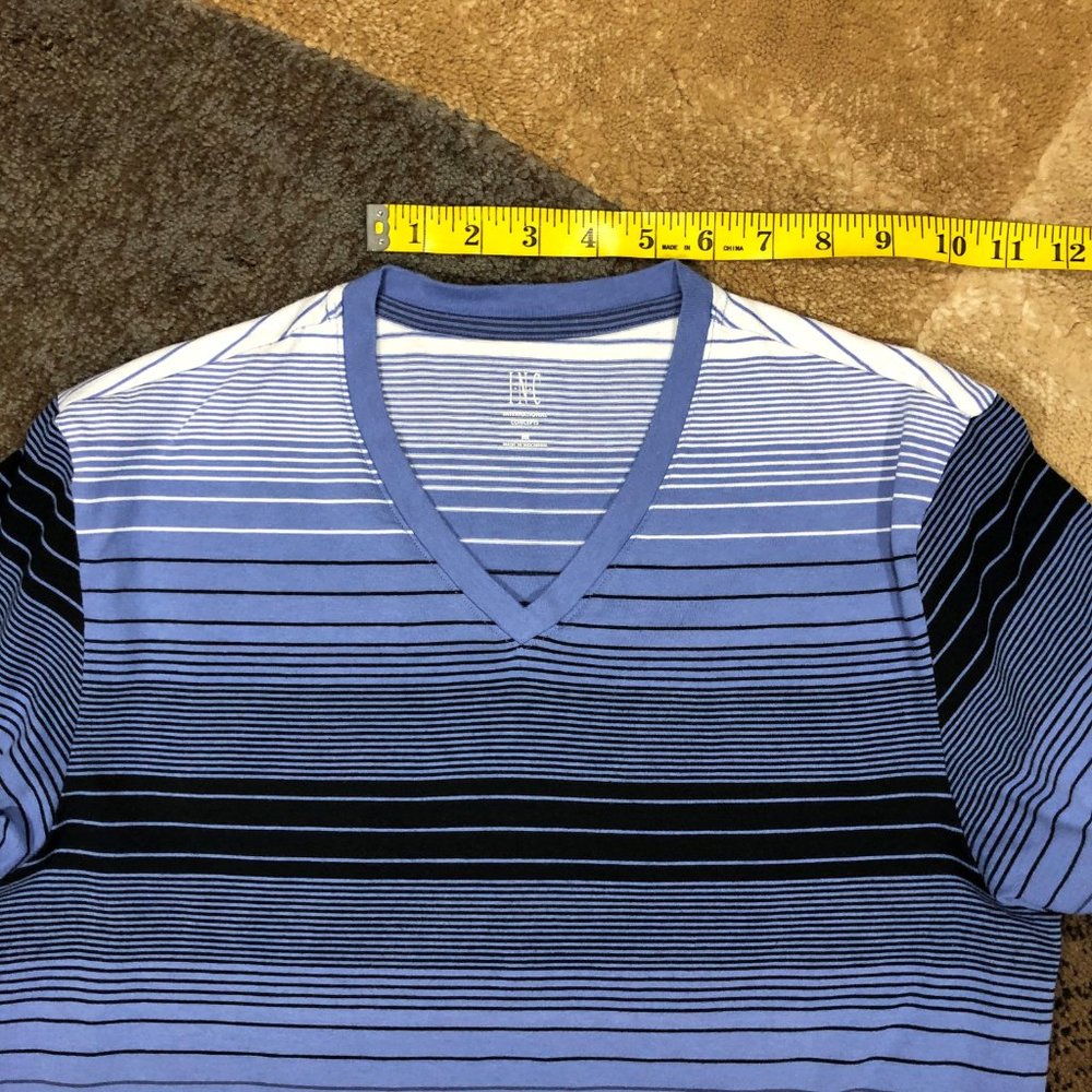 Men’s Blue INC Striped Tee, Size Medium - Picture 6 of 8